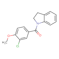 Chemical structure of 1-(3-chloro-4-methoxybenzoyl)-2,3-dihydro-1H-indole - CSSB00047295846