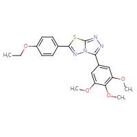 Chemical structure of 6-(4-ethoxyphenyl)-3-(3,4,5-trimethoxyphenyl)-[1,2,4]triazolo[3,4-b][1,3,4]thiadiazole - CSSB00121637953