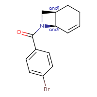 Chemical structure of rac-(1R,6R)-7-(4-bromobenzoyl)-7-azabicyclo[4.2.0]oct-4-ene - CSSB20762726264