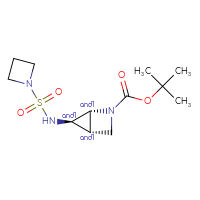 Chemical structure of rac-tert-butyl (1R,4S,5R)-5-[(azetidine-1-sulfonyl)amino]-2-azabicyclo[2.1.0]pentane-2-carboxylate - CSMB14827210635