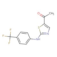 Chemical structure of 1-(2-{[4-(trifluoromethyl)phenyl]amino}-1,3-thiazol-5-yl)ethan-1-one - CSSB00020637903