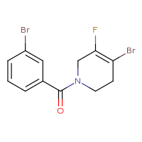 Chemical structure of 4-bromo-1-(3-bromobenzoyl)-5-fluoro-1,2,3,6-tetrahydropyridine - CSSB20571216511