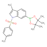 Chemical structure of 3-methyl-1-(4-methylbenzenesulfonyl)-6-(4,4,5,5-tetramethyl-1,3,2-dioxaborolan-2-yl)-1H-indole - CSSB21332154005