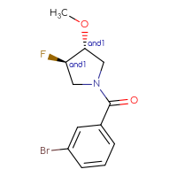 Chemical structure of rac-(3R,4R)-1-(3-bromobenzoyl)-3-fluoro-4-methoxypyrrolidine - CSSB02150464488