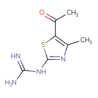 Chemical structure of N-(5-acetyl-4-methyl-1,3-thiazol-2-yl)guanidine - CSSB00000044325