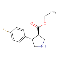 Chemical structure of ethyl (3R,4S)-4-(4-fluorophenyl)pyrrolidine-3-carboxylate - CSSB20465136876