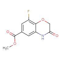 Chemical structure of methyl 8-fluoro-3-oxo-3,4-dihydro-2H-1,4-benzoxazine-6-carboxylate - CSSB00055445825