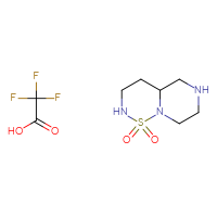 Chemical structure of octahydro-1λ⁶-pyrazino[1,2-b][1,2,6]thiadiazine-1,1-dione; trifluoroacetic acid - CSSB20963435277