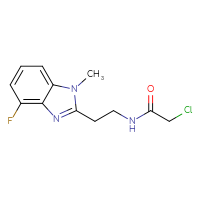 Chemical structure of 2-chloro-N-[2-(4-fluoro-1-methyl-1H-1,3-benzodiazol-2-yl)ethyl]acetamide - CSSB02005800308