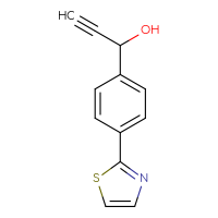 Chemical structure of 1-[4-(1,3-thiazol-2-yl)phenyl]prop-2-yn-1-ol - CSSB21246442119