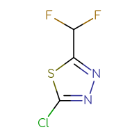 Chemical structure of 2-chloro-5-(difluoromethyl)-1,3,4-thiadiazole - CSSB00000731719