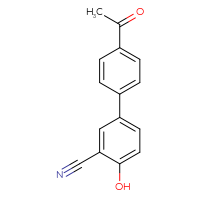 Chemical structure of 4'-acetyl-4-hydroxy-[1,1'-biphenyl]-3-carbonitrile - CSSB00150706313