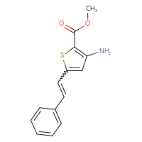 Chemical structure of methyl 3-amino-5-(2-phenylethenyl)thiophene-2-carboxylate - CSSB06588105672