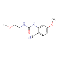 Chemical structure of 1-(2-cyano-5-methoxyphenyl)-3-(2-methoxyethyl)urea - CSSB06375224474