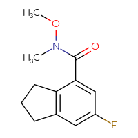 Chemical structure of 6-fluoro-N-methoxy-N-methyl-2,3-dihydro-1H-indene-4-carboxamide - CSSB07013233691