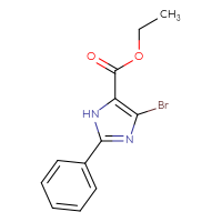 Chemical structure of ethyl 4-bromo-2-phenyl-1H-imidazole-5-carboxylate - CSSB00020648786