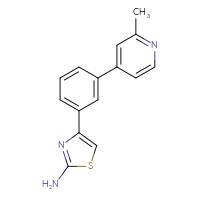 Chemical structure of 4-[3-(2-methylpyridin-4-yl)phenyl]-1,3-thiazol-2-amine - CSSB06586894467
