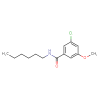 Chemical structure of 3-chloro-N-hexyl-5-methoxybenzamide - CSSB02005837190