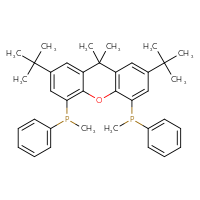Chemical structure of {2,7-di-tert-butyl-9,9-dimethyl-5-[methyl(phenyl)phosphanyl]-9H-xanthen-4-yl}(methyl)phenylphosphane - CSSB00132303491