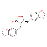 Chemical structure of (3S,4S)-3,4-bis[(2H-1,3-benzodioxol-5-yl)methyl]oxolan-2-one - CSSB14823835677