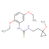 Chemical structure of 1-(2,5-diethoxyphenyl)-3-[2-(1-methoxycyclopropyl)ethyl]thiourea - CSSB21432518571