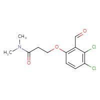 Chemical structure of 3-(3,4-dichloro-2-formylphenoxy)-N,N-dimethylpropanamide - CSSB21331808026