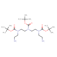 Chemical structure of tert-butyl N,N-bis({2-[(2-aminoethyl)[(tert-butoxy)carbonyl]amino]ethyl})carbamate - CSSB02127295275