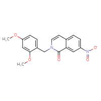 Chemical structure of 2-[(2,4-dimethoxyphenyl)methyl]-7-nitro-1,2-dihydroisoquinolin-1-one - CSSB02531768313