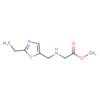 Chemical structure of methyl 2-{[(2-ethyl-1,3-thiazol-5-yl)methyl]amino}acetate - CSSB00000766993
