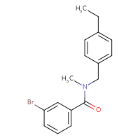 Chemical structure of 3-bromo-N-[(4-ethylphenyl)methyl]-N-methylbenzamide - CSSB00035258982