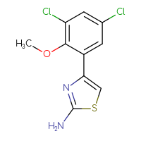 Chemical structure of 4-(3,5-dichloro-2-methoxyphenyl)-1,3-thiazol-2-amine - CSSB00010002486