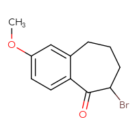 Chemical structure of 6-bromo-2-methoxy-6,7,8,9-tetrahydro-5H-benzo[7]annulen-5-one - CSSB00132310680