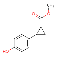 Chemical structure of methyl 2-(4-hydroxyphenyl)cyclopropane-1-carboxylate - CSSB00010674839