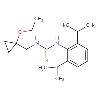 Chemical structure of 1-[2,6-bis(propan-2-yl)phenyl]-3-[(1-ethoxycyclopropyl)methyl]thiourea - CSSB21432501255