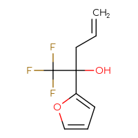 Chemical structure of 1,1,1-trifluoro-2-(furan-2-yl)pent-4-en-2-ol - CSSB21246466487