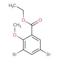 Chemical structure of ethyl 3,5-dibromo-2-methoxybenzoate - CSSB00010164473