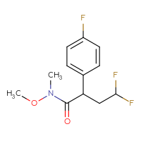 Chemical structure of 4,4-difluoro-2-(4-fluorophenyl)-N-methoxy-N-methylbutanamide - CSSB02271960336