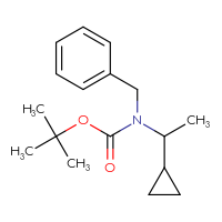 Chemical structure of tert-butyl N-benzyl-N-(1-cyclopropylethyl)carbamate - CSSB00011923798