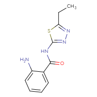 Chemical structure of 2-amino-N-(5-ethyl-1,3,4-thiadiazol-2-yl)benzamide - CSSB00000932970