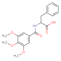 Chemical structure of 3-phenyl-2-[(3,4,5-trimethoxyphenyl)formamido]propanoic acid - CSSB00046140503
