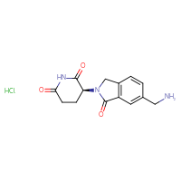 Chemical structure of (3S)-3-[6-(aminomethyl)-1-oxo-2,3-dihydro-1H-isoindol-2-yl]piperidine-2,6-dione hydrochloride - CSSB21440076598