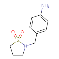 Chemical structure of 2-[(4-aminophenyl)methyl]-1λ⁶,2-thiazolidine-1,1-dione - CSSB00000709935