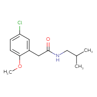 Chemical structure of 2-(5-chloro-2-methoxyphenyl)-N-(2-methylpropyl)acetamide - CSSB00000396430