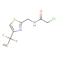 Chemical structure of 2-chloro-N-{[4-(1,1-difluoroethyl)-1,3-thiazol-2-yl]methyl}acetamide - CSSB03548153885