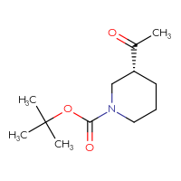 Chemical structure of tert-butyl (3R)-3-acetylpiperidine-1-carboxylate - CSSB00015663839