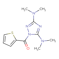 Chemical structure of N3,N3,N5,N5-tetramethyl-1-(thiophene-2-carbonyl)-1H-1,2,4-triazole-3,5-diamine - CSSB00138423855