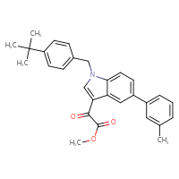Chemical structure of methyl 2-{1-[(4-tert-butylphenyl)methyl]-5-(3-methylphenyl)-1H-indol-3-yl}-2-oxoacetate - CSSB00025798562