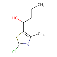 Chemical structure of 1-(2-chloro-4-methyl-1,3-thiazol-5-yl)butan-1-ol - CSSB21246429416