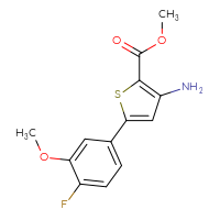 Chemical structure of methyl 3-amino-5-(4-fluoro-3-methoxyphenyl)thiophene-2-carboxylate - CSSB00044988461
