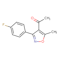 Chemical structure of 1-[3-(4-fluorophenyl)-5-methyl-1,2-oxazol-4-yl]ethan-1-one - CSSB00010062185